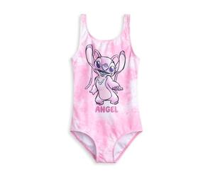 Disney Bañador Lilo & Stitch Niña Rosa Ángel | Traje de baño Floral de 1 Pieza | Ropa de Playa sin Mangas para niños | Diseño clásico de Cuello Redondo - 5-6 años