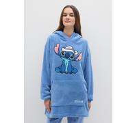 DISNEY, Bata Azul Con Capucha Y Estampado Disney, Mujer, Blu Bluette, Talla: L/XL