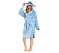 Disney Bata de Casa Mujer de Stitch de Forro Polar (L, Azul)