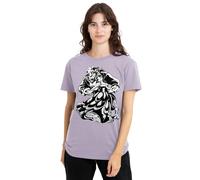 Disney Beauty and The Beast Beast Belle Dance Negro Blanco Camiseta de Mujer, Lavanda, M