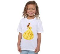 Disney Beauty and The Beast Belle Rose Girls T Shirt Camiseta, Blanco, 7-8 años para Niñas