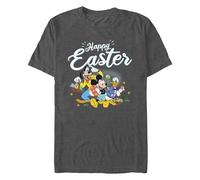 Disney Big & Tall Classic Mickey Easter Mouse Men's Tops Short Sleeve Tee Shirt, Charcoal Heather, 3X-Large Tall