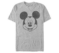 Disney Big & Tall Classic Mickey Face Men's Tops Short Sleeve Tee Shirt, Athletic Heather, 3X-Large
