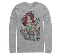 Disney Big & Tall Men's Princesses Anchor Tops Long Sleeve Tee Shirt, Athletic Heather, X-Large Tall