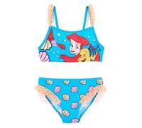 Disney Bikini para niña Ariel y Vaiana traje de baño de dos piezas princesas, traje de playa para niña de 3 a 8 años, elástico secado rápido piscina verano, 18011 Ariel Azul, 5 años