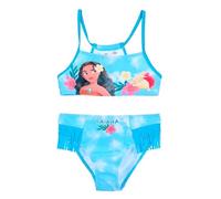 Disney Bikini para niña Ariel y Vaiana traje de baño de dos piezas princesas, traje de playa para niña de 3 a 8 años, elástico secado rápido piscina verano, 18223 Vaiana Azul, 3 años