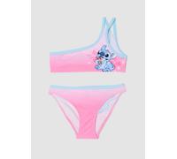 DISNEY, Bikini Rosa Elástico Con Estampado De Stitch, Niña, Rosa/Azul Claro, Talla: 5-6