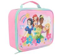 Disney Bolsa de almuerzo de princesa para niñas, con Blancanieves, Ariel, Tiana y Rapunzel, aislada, duradera, diseño fácil de limpiar, perfecta para la escuela y viajes