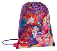 Disney Bolsa de gimnasio con cordón de princesa para niñas, bolsa de natación para niños