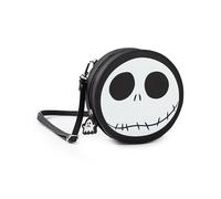 Disney Bolsa de Jack Skellington en blanco y negro de Pesadilla antes de Navidad | Bolsa con cremallera para llevar lo esencial | Ropa de calle de dibujos animados para mujer | Merchandising