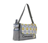 Disney Bolsa de pañales personalizada con personajes de Mickey Minnie y más, mochila funcional para pañales para bebé, Bolsa de pañales personalizada Pooh Faces gris, Large