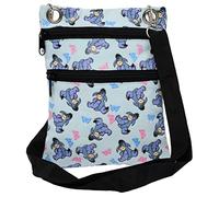 Disney Bolsa de pasaporte cruzada de viaje Mickey Minnie Eeyore Stitch All Over Print, azul claro, Talla única
