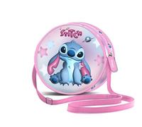 Disney Bolso Redondo 18,5 x 18,5 cm, Bandolera Girl'S, Lilo y Stitch Rosa, One Size