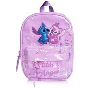 Disney Bolso Stitch y Angel para Niña - Mochila Infantil Brillante con Purpurina - Regalo Oficial de Lilo & Stitch - Ligero y Resistente