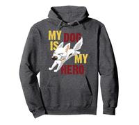 Disney Bolt My Dog Is My Hero Sudadera con Capucha, Unisex para adultos, Jaspeado Oscuro, S