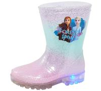 Disney Botas de agua de lluvia con luz para niñas de Frozen 2 [Elsa Anna con luces intermitentes para nieve]