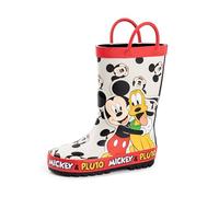 Disney Botas de agua Mickey Mouse para niño | Botas de agua para niños con estampado de personajes de Mickey y Plutón en Beige | Botas de goma resistentes al agua para niños
