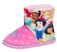 Disney Botas De Pantuflas Princesa para Niñas Botines De Lana con Forro De Piel Sintética Y Purpurina Rosa 10 UK Niño