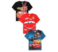 Disney Boys Cars - Paquete de 3 camisetas para niños