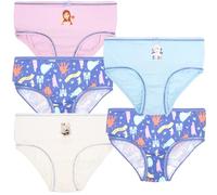 Disney Bragas para niñas de princesas, suaves bragas de algodón 100% para niñas, pantalones íntimos, paquete de 5 con 5 diseños diferentes, Frozen, 5-6 Years
