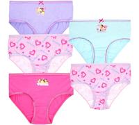 Disney Bragas para niñas de princesas, suaves bragas de algodón 100% para niñas, pantalones íntimos, paquete de 5 con 5 diseños diferentes, Disney Princesas, 4-5 Años