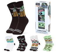 Disney Stitch Calcetines Altos, Conjunto Calcetines Divertidos para Mujer Adolescente, Pack de 5 Pares (35-41 EU, Verde Baby Yoda)