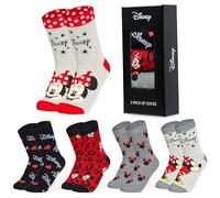 Disney Calcetines Altos talla 35-41, Conjunto Calcetines Divertidos para Mujer Adolescente, Pack de 5 Pares (35/41 EU, Gris Minnie Mouse)