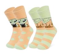 Disney Calcetines Antideslizantes Mujer de Casa Stitch Mickey Minnie Baby Yoda Pack de 2 (Multicolor Baby Yoda)
