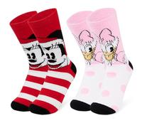 Disney Calcetines Antideslizantes Mujer de Casa Stitch Mickey Minnie Baby Yoda Pack de 2 (Multicolor Mickey/Daisy)