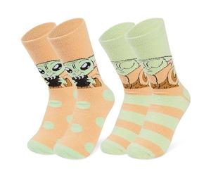 Disney Calcetines Antideslizantes Mujer y Adolescente, EU 35-41, Pack de 2 Calcetines Pantuflas Invierno, Regalos para Ella (Multicolor Baby Yoda)