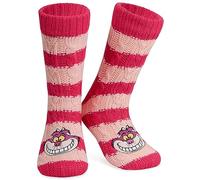 Disney Calcetines de Estar por Casa Mujer Calcetines Antideslizante Originales Calcetines Zapatillas Mujer, Talla 35-41 (Rosa Oscuro Cheshire Cat)