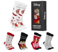 Disney Calcetines de Media Pantorrilla Hombre, Pack de 5 Calcetines Divertidos con Dibujos, Regalos Frikis para Hombres (Gris Grumpy)