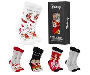 Disney Calcetines de Media Pantorrilla Hombre Talla 40-45, Pack de 5 Calcetines Divertidos con Dibujos, Regalos Frikis para Hombres (40/45 EU, Gris Grumpy)