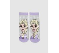 DISNEY, Calcetines Grises Antideslizantes De Frozen En Mezcla De Algodón Para Niñas, Niña, Morado/Gris, Talla: 25/27