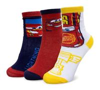 Disney Calcetines para niño Cars Rayo set 3 pares de calcetines de algodón niño 7115, Multicolor2, 31-34