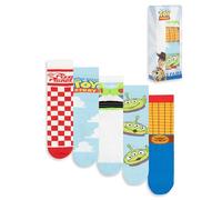 Disney Calcetines unisex de Toy Story (juego de 5) | Estampados multicolor de Pizza Planet y los personajes | Para uso diario | Varios estampados en rojo, azul, blanco, verde y amarillo