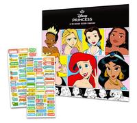 Disney Calendario de princesa 2026 tamaño mini, paquete de calendario de pared de princesas clásicas 2026 de 7 x 7 pulgadas con más de 100 calcomanías recordatorias (regalos de Walt Disney y