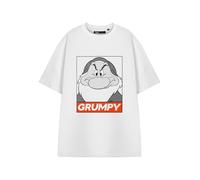 Disney Camiseta Blanca de Manga Corta de Enanito Gruñón para Hombre Estampada de Blancanieves para Hombre | Ropa de los Siete Enanitos