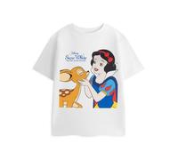 Disney Camiseta blanca de nieve y cervatillo para niñas en color blanco | Camiseta clásica de Blancanieves y los siete enanitos | Camiseta de manga corta con cuello redondo | Mercancía de película
