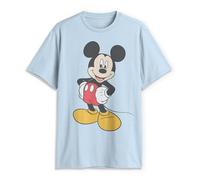 Disney Camiseta clásica de Manga Corta con Estampado de Mickey Mouse para Hombre, Azul/Claro, Medium