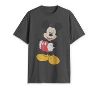 Disney Camiseta clásica de Manga Corta con Estampado de Mickey Mouse para Hombre, Carbón Vegetal, Medium