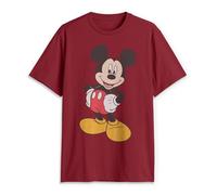 Disney Camiseta clásica de Manga Corta con Estampado de Mickey Mouse para Hombre, Cardenal, Medium