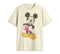Disney Camiseta clásica de Manga Corta con Estampado de Mickey Mouse para Hombre, Natural, Medium