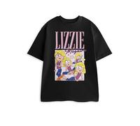 Disney Camiseta de Manga Corta Lizzie McGuire para Mujer, Negra | Camiseta Estampada | Ropa Informal | Cuello Redondo | Merchandising de Lizzie McGuire