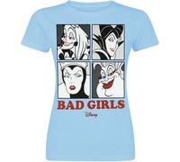 Disney - Camiseta de Manga Corta para Mujer con Texto Villains Cruella, Maléfica, Malvada Reina y Ursula