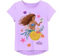 Disney Camiseta de Manga Corta para niñas de Disney La Sirenita con Conchas Marinas, Lavanda, 4-5