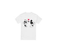 Disney Camiseta de Mickey & Minnie Mouse Boceto de beso Día de San (TV3754)