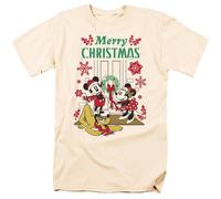 Disney Camiseta de Mickey & Minnie Mouse Guirnalda Navidad para Hombre (TV4443)
