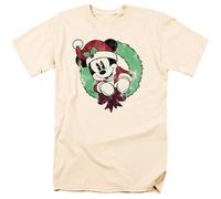 Disney Camiseta de Mickey Mouse Corona Vintage Navidad para Hombre (TV4334)