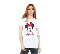 Disney Camiseta de Minnie Mouse Cara de Algodón para Mujer (BI420)